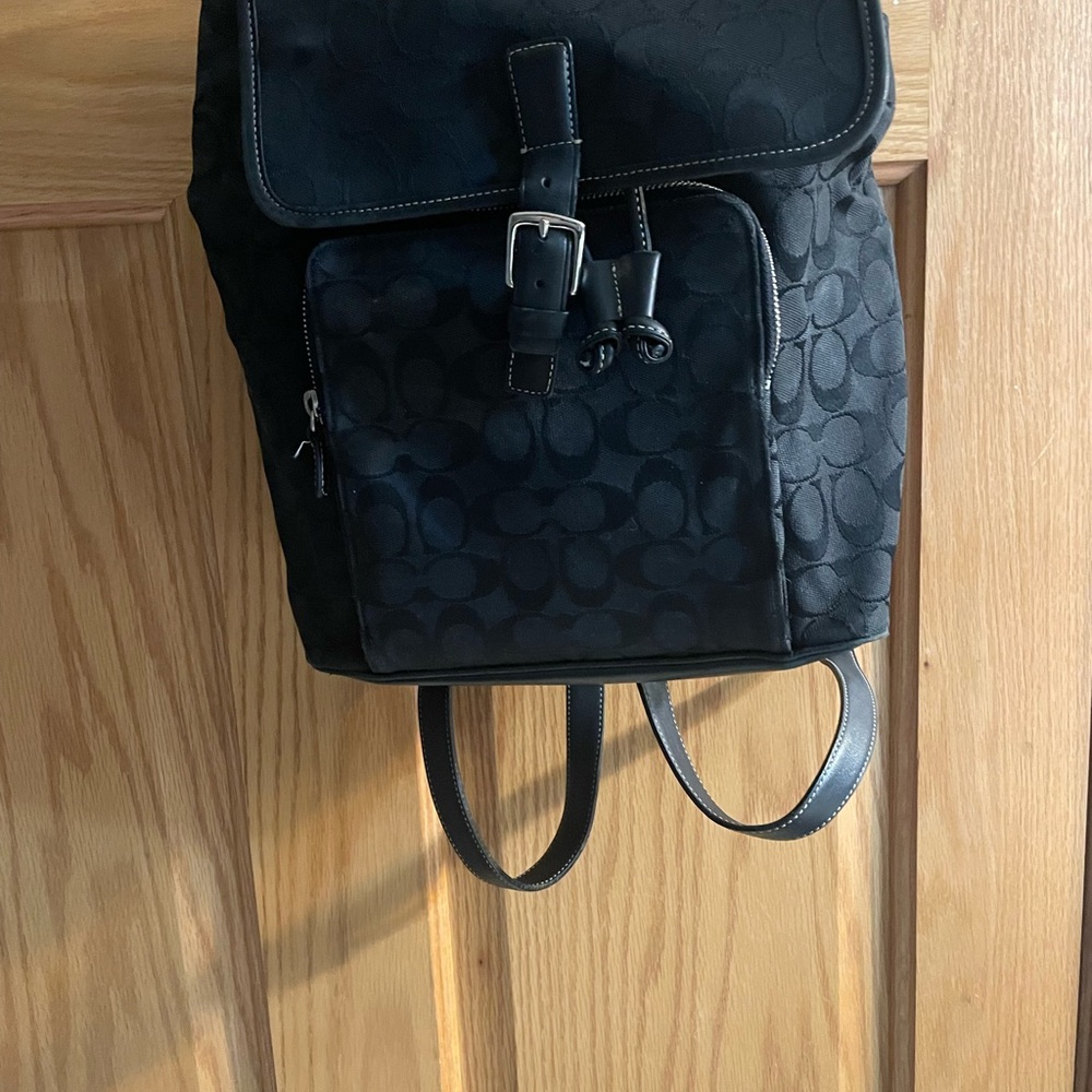 Coach Black Signature Backpack